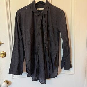 We The Free Dark Gray Button-Down Shirt